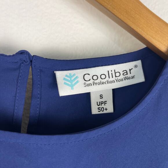 Coolibar Blue St Tropez Swing Tank Top Aire Travel Women's Small UPF 50+ - Picture 3 of 7